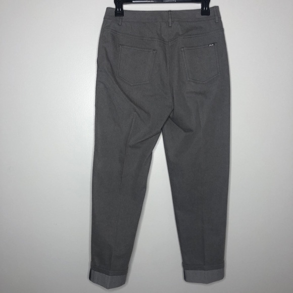 St John High Rise Cuffed Hem Gray Ankle Pant - Picture 5 of 11